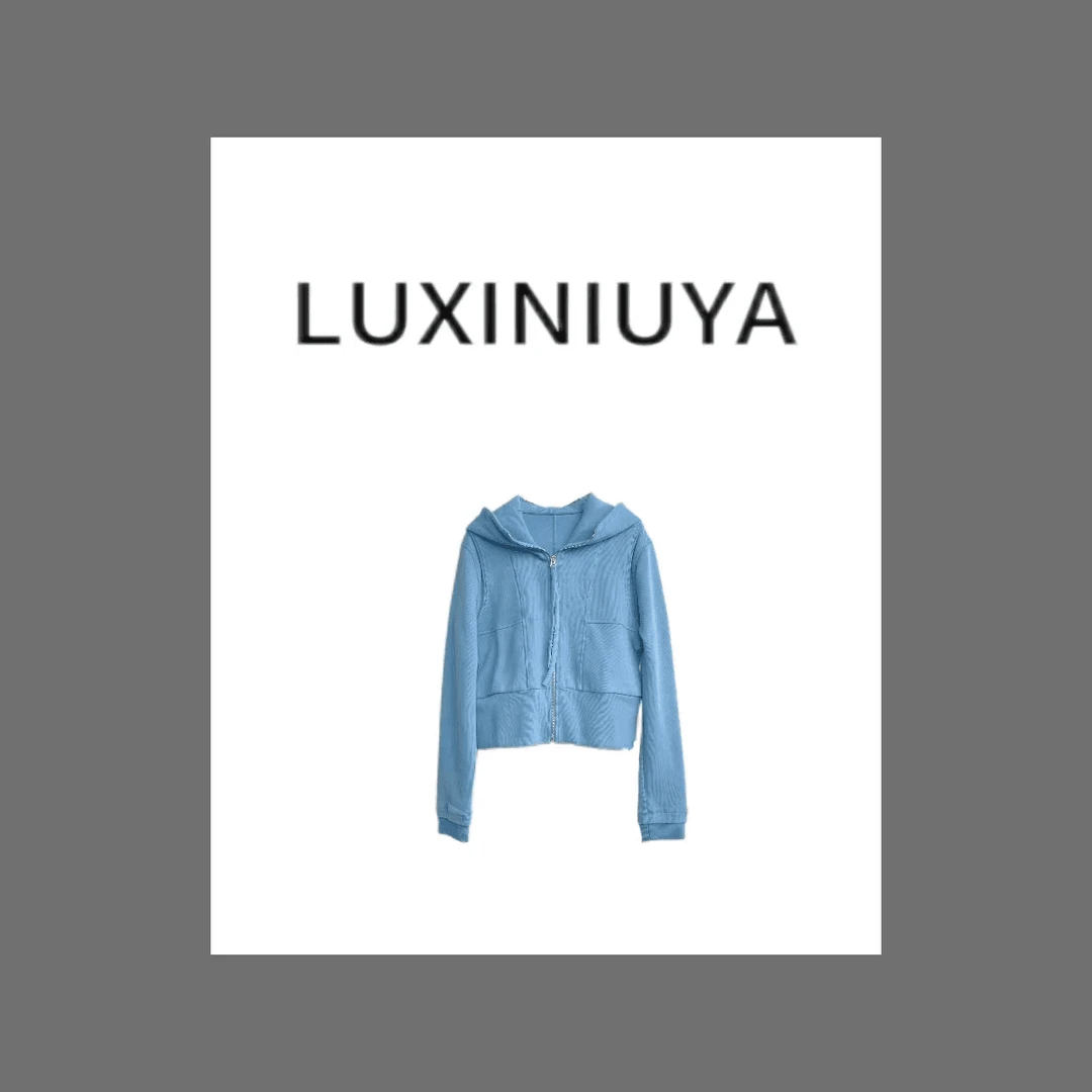 【LUXINIUYA】秋季新款时尚气质百搭连帽卫衣#CX1765