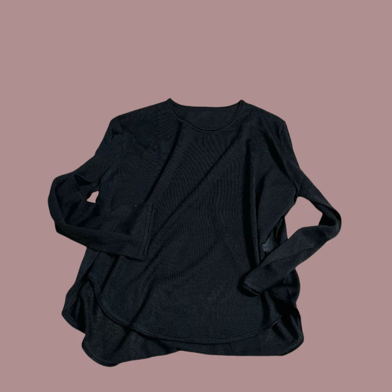 【南笙】2024新品时尚长袖百搭款圆领小衫D0140