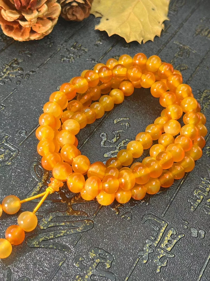 【大美】6515-黄甲 圆珠项链108