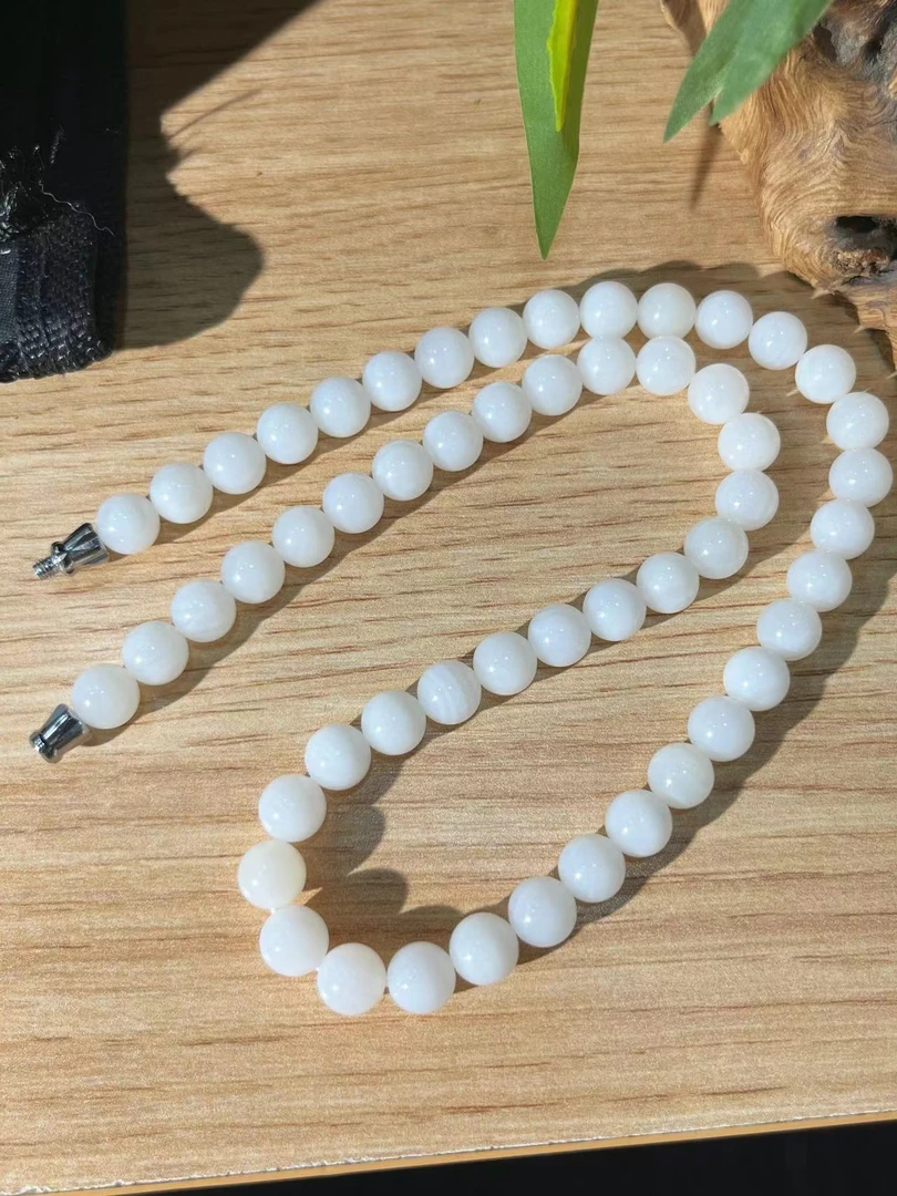 【大美】5689-c- 白 全玉化项链/8mm
