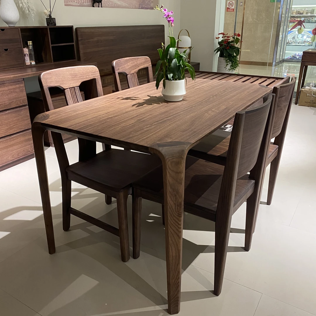 JH1208#实木长餐桌乌金木餐桌餐厅饭桌1.3米1.5米现代简约1.6米