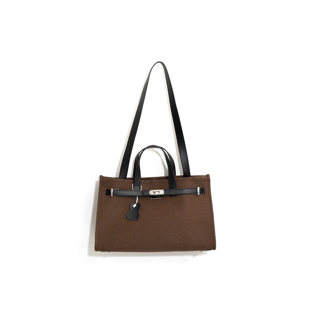 两色牛皮秋冬大容量百搭通勤公文手提包843T037