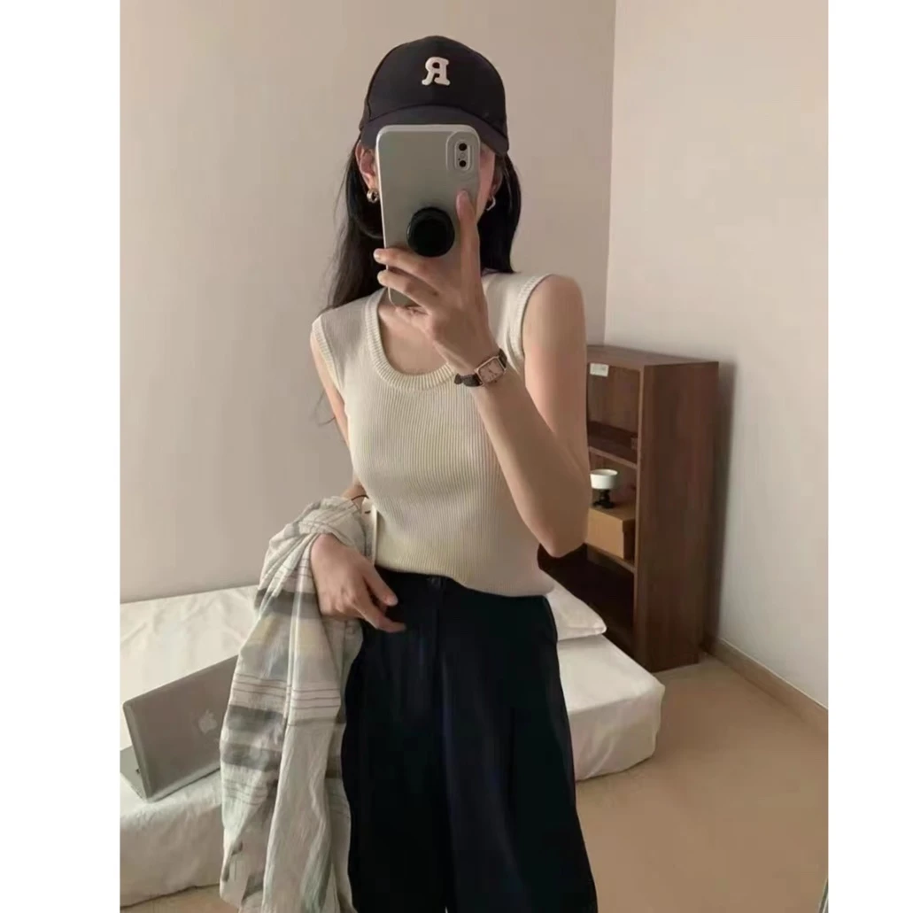 水原家  新款基础百搭弹力修身短款针织衫显瘦纯色时尚气质