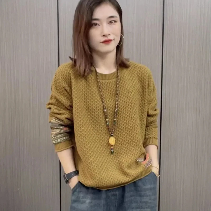 2025春秋新款女士针织衫毛衣女装大码女装时尚百搭长袖减龄上衣