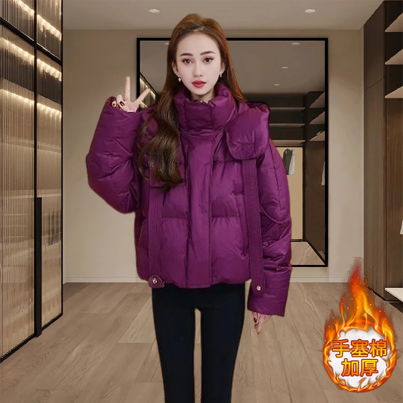 2024冬季新款加厚棉服外套女士保暖宽松连帽棉衣时尚爆款百搭棉袄