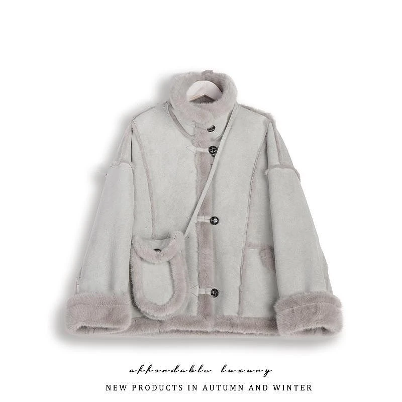 高级感洋气保暖立领外套女装2024秋冬新款时尚加厚短款百搭上衣