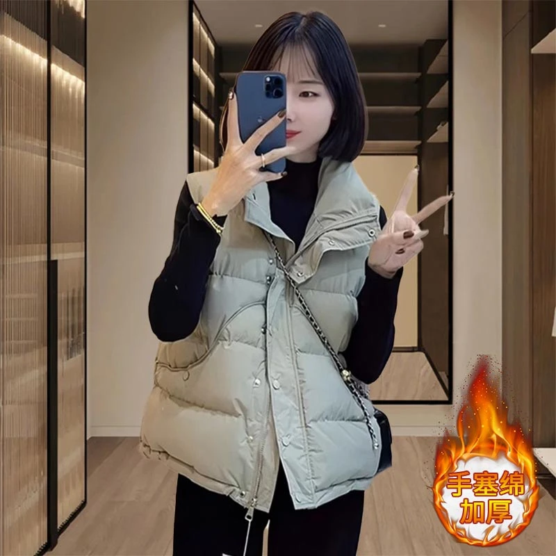 2025秋冬季新款韩版短款马甲女士洋气保暖时尚小个子百搭显瘦马夹