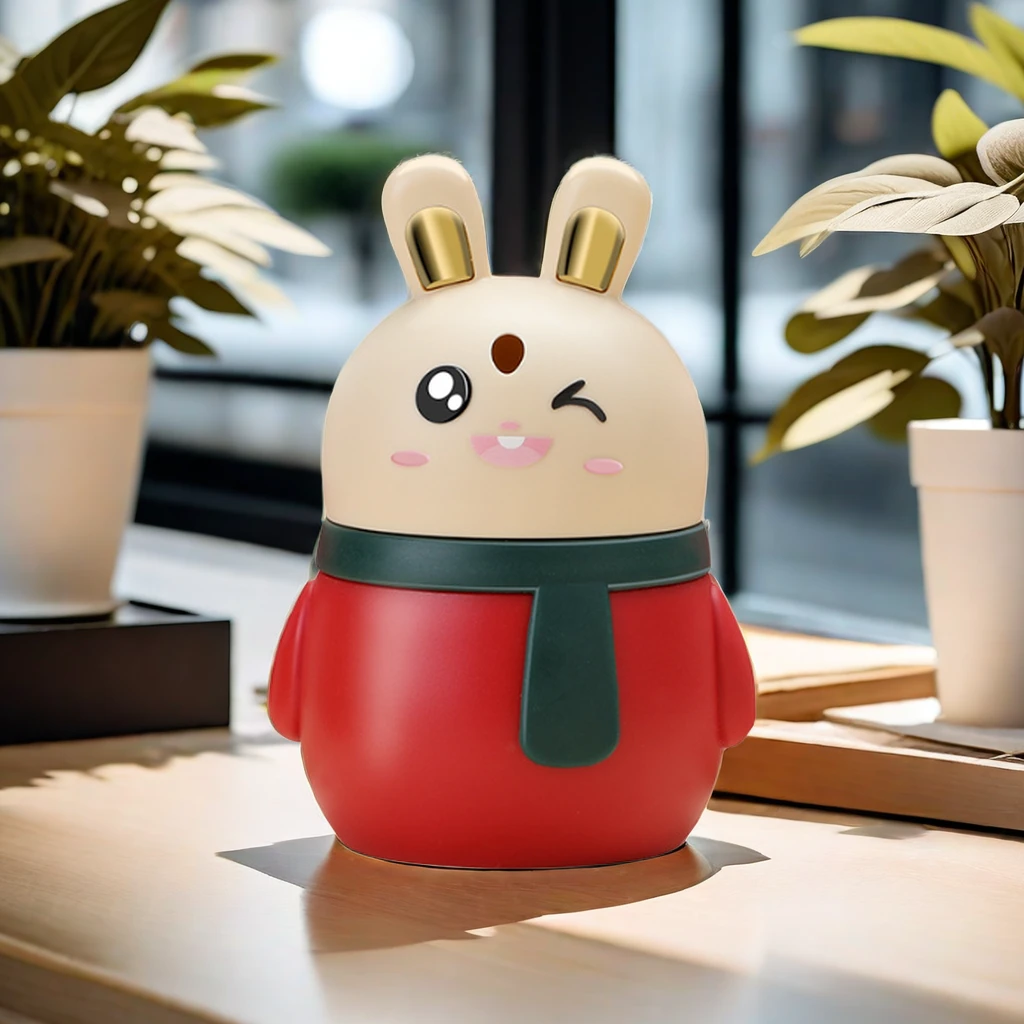 弹出式小兔子牙签筒创意牙签盒 卡通可爱按压式牙签罐瓶家用客厅