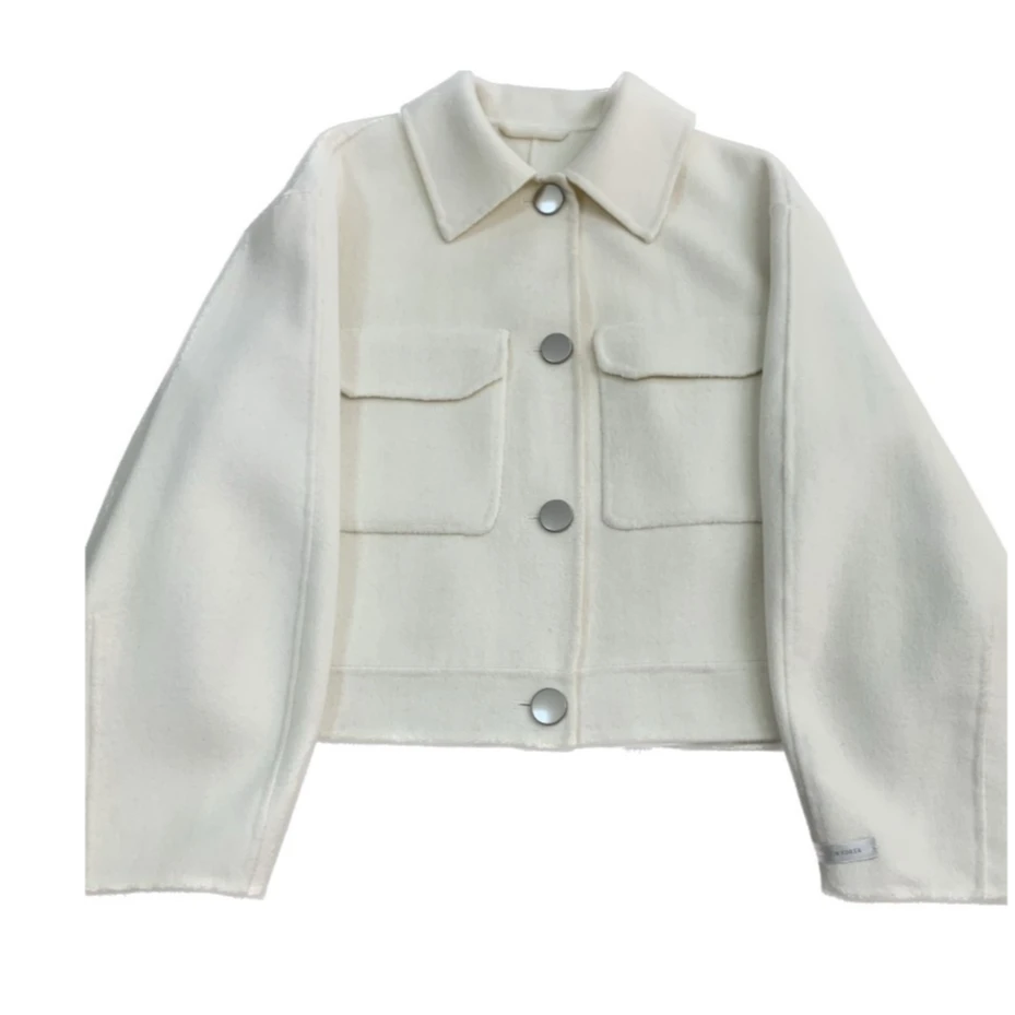 O系时尚休闲小香风款双面简约百搭羊毛大衣