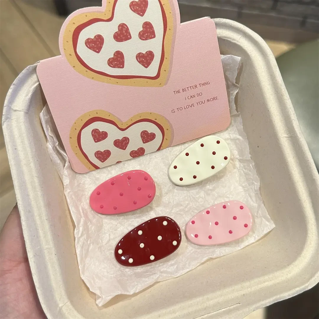 日韩简约波点小水滴鸭嘴夹ins简约百搭刘海边夹小众可爱风发夹女