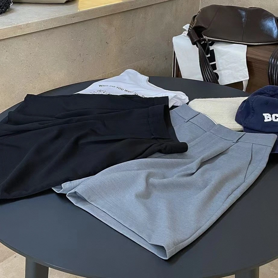 Norike/NorikeA字版高腰五分西裤女士短裤