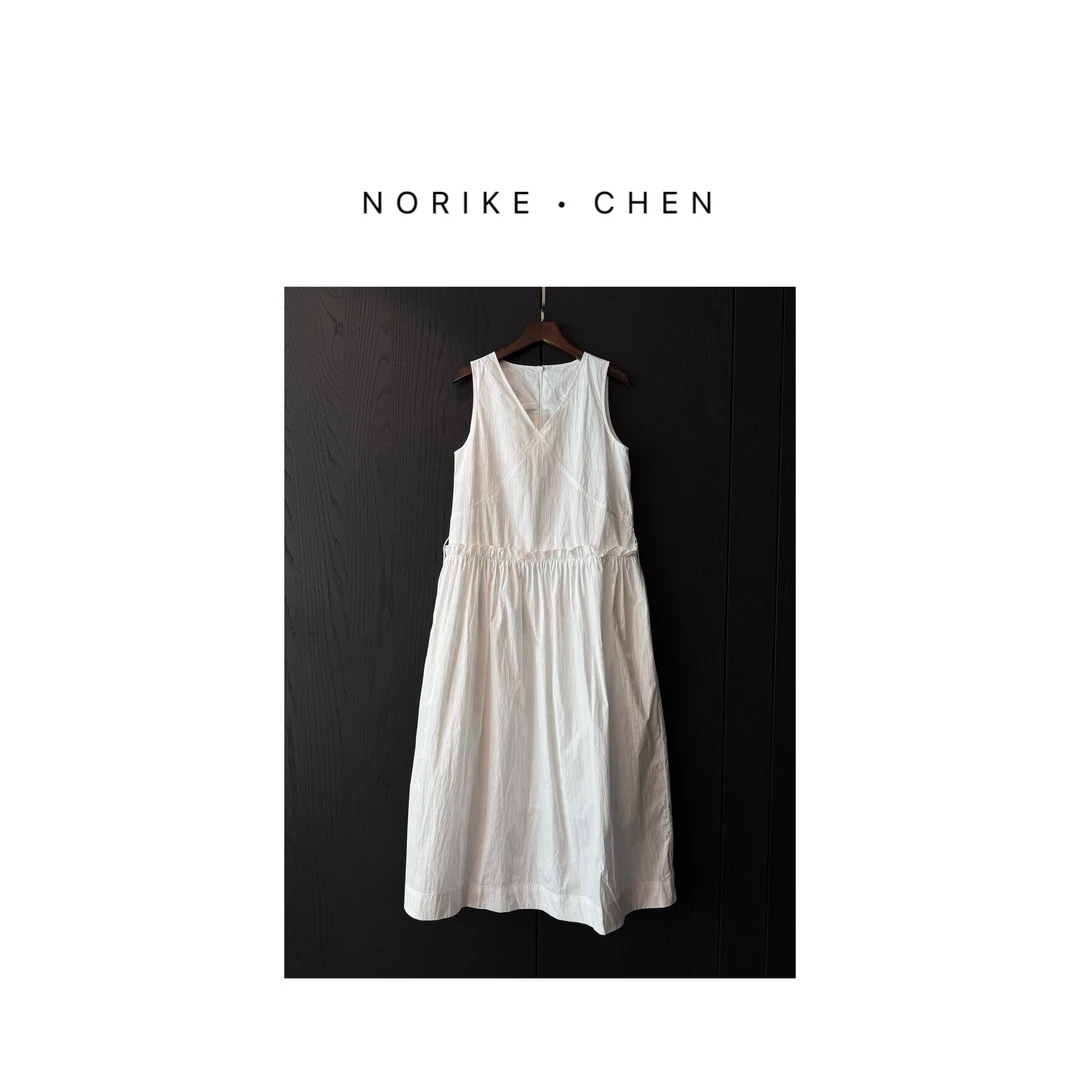 Norike/Norike无袖小白裙干爽轻盈简单随性连衣裙NK6901