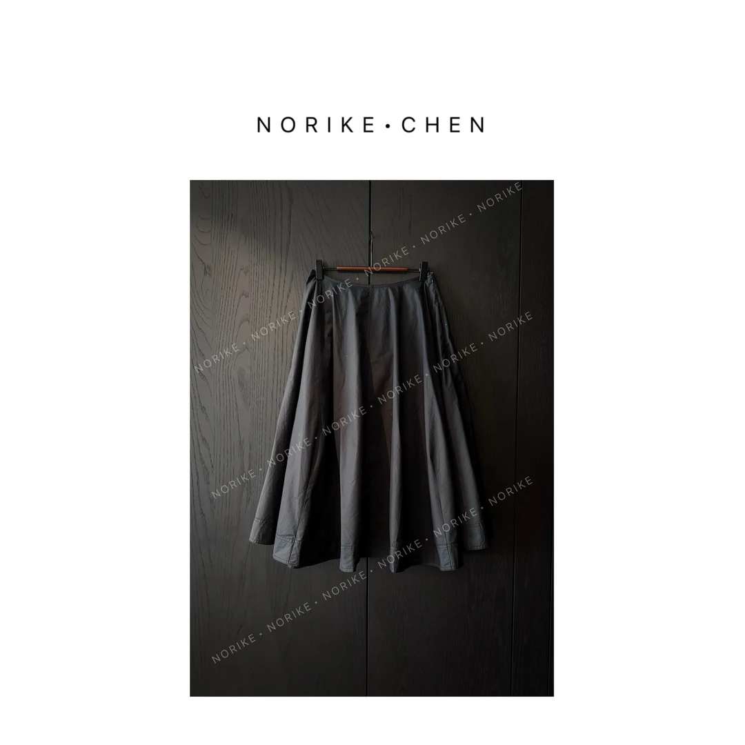 Norike/Norike刺绣复古大伞裙老罗A字大摆半身裙NK48201