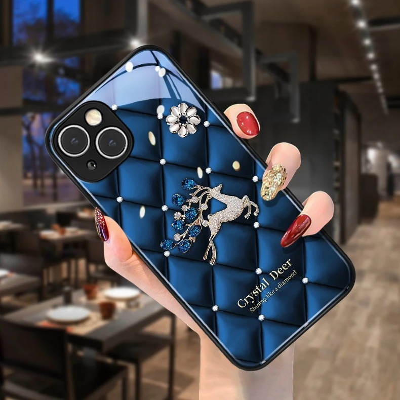 苹果13/华为/OPPO/vivo/小米小鹿高颜值玻璃手机壳个性创意手机壳