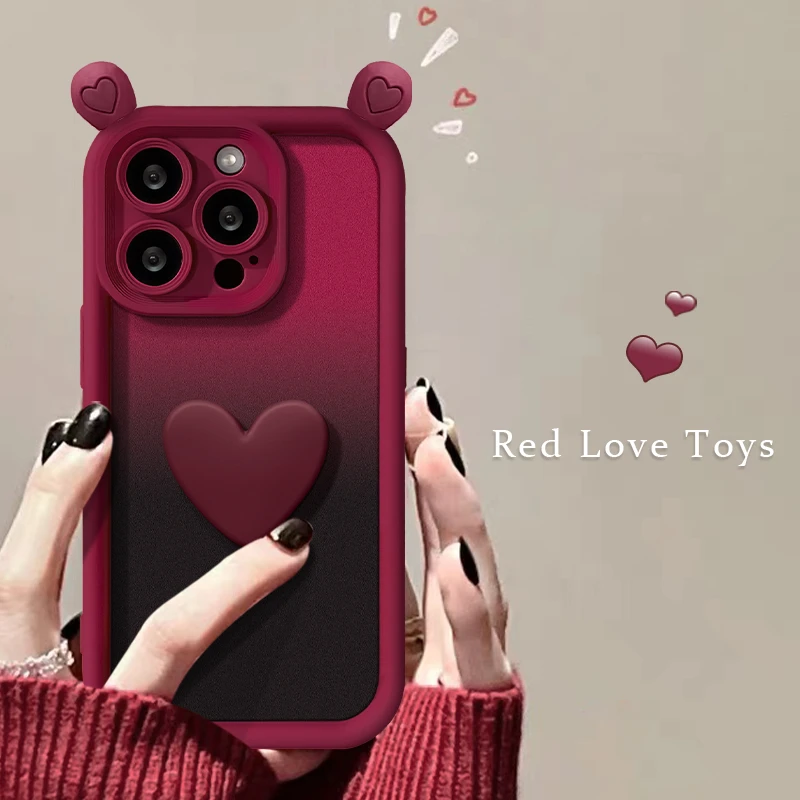 渐变爱心耳朵天眼阶梯苹果华为vivo女oppo小米iPhone15pro手机壳