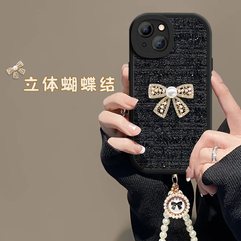 【适用于苹果/华为/vivo/oppo/小米】小香风编织立体蝴蝶结手机壳