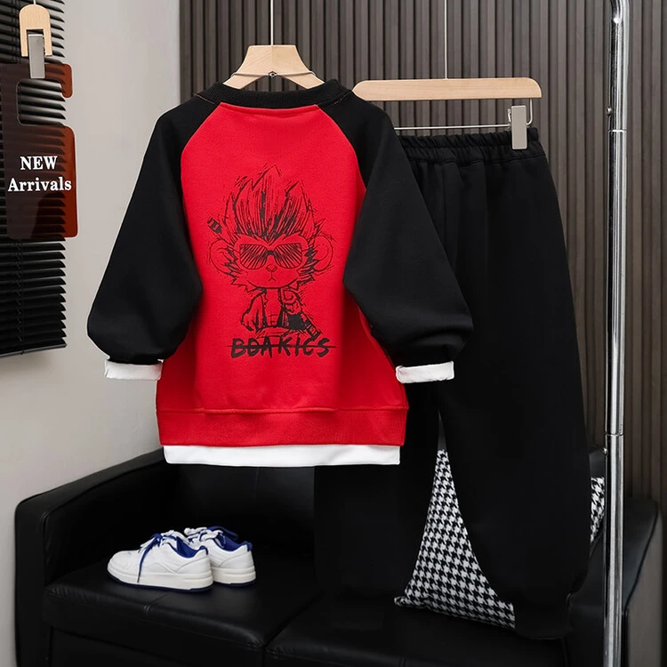男童秋季套装2024新款中大童春秋款儿童悟空套装运动卫衣潮款洋气