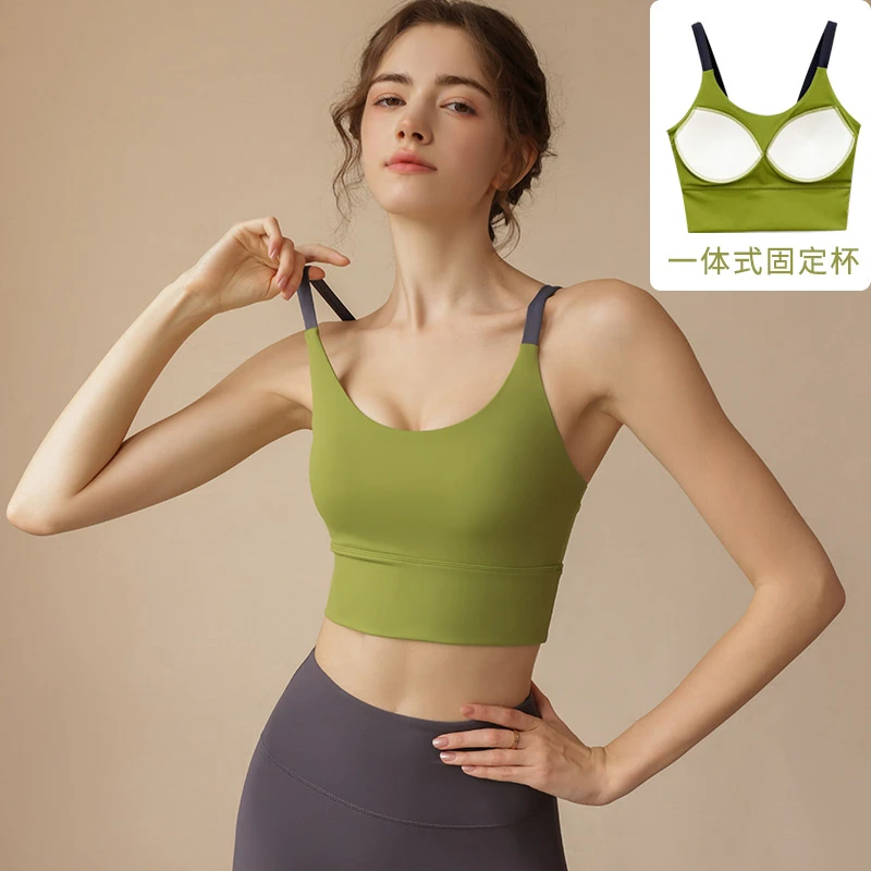 运动内衣女一体杯垫防震跑步高强度防下垂健身美背瑜伽服背心文胸