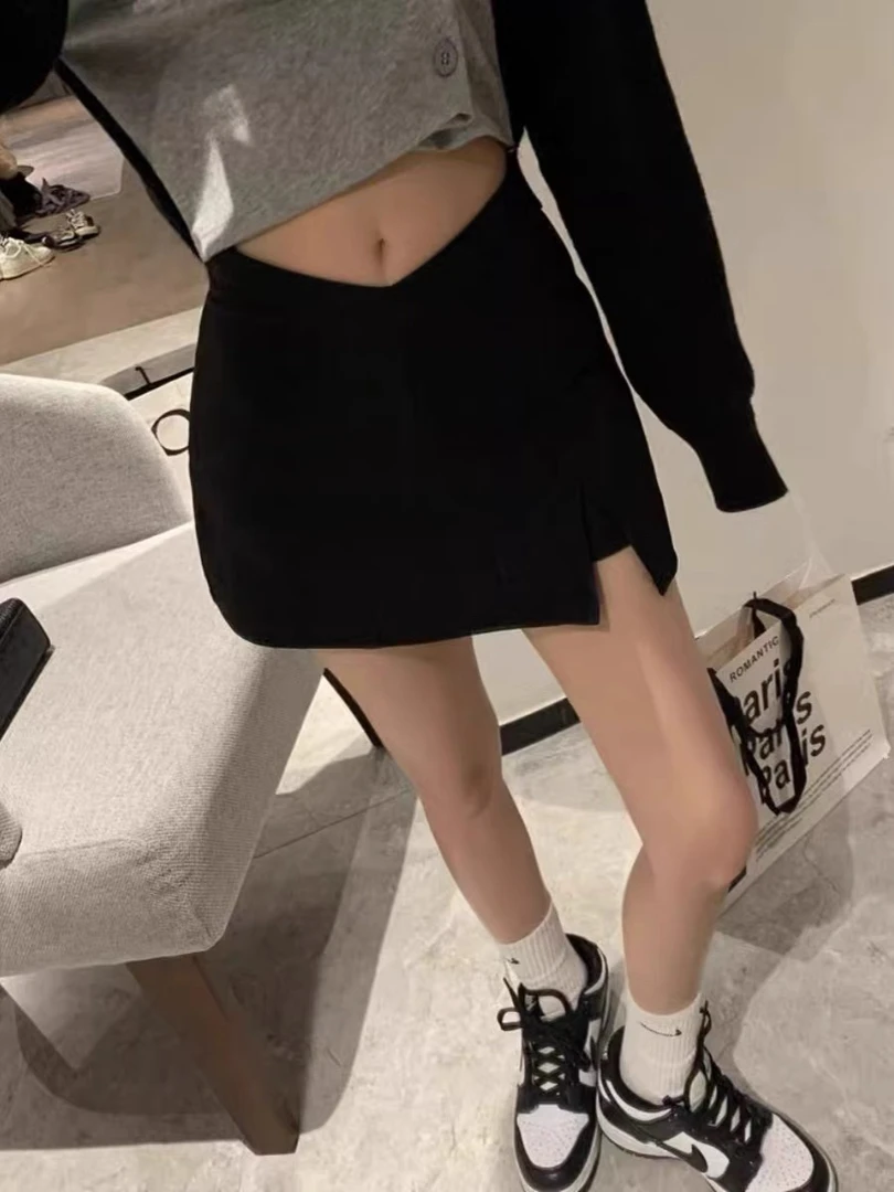低腰孕妇半身裙春夏秋季短裙开叉外穿A字包臀裙小个子显瘦防走光