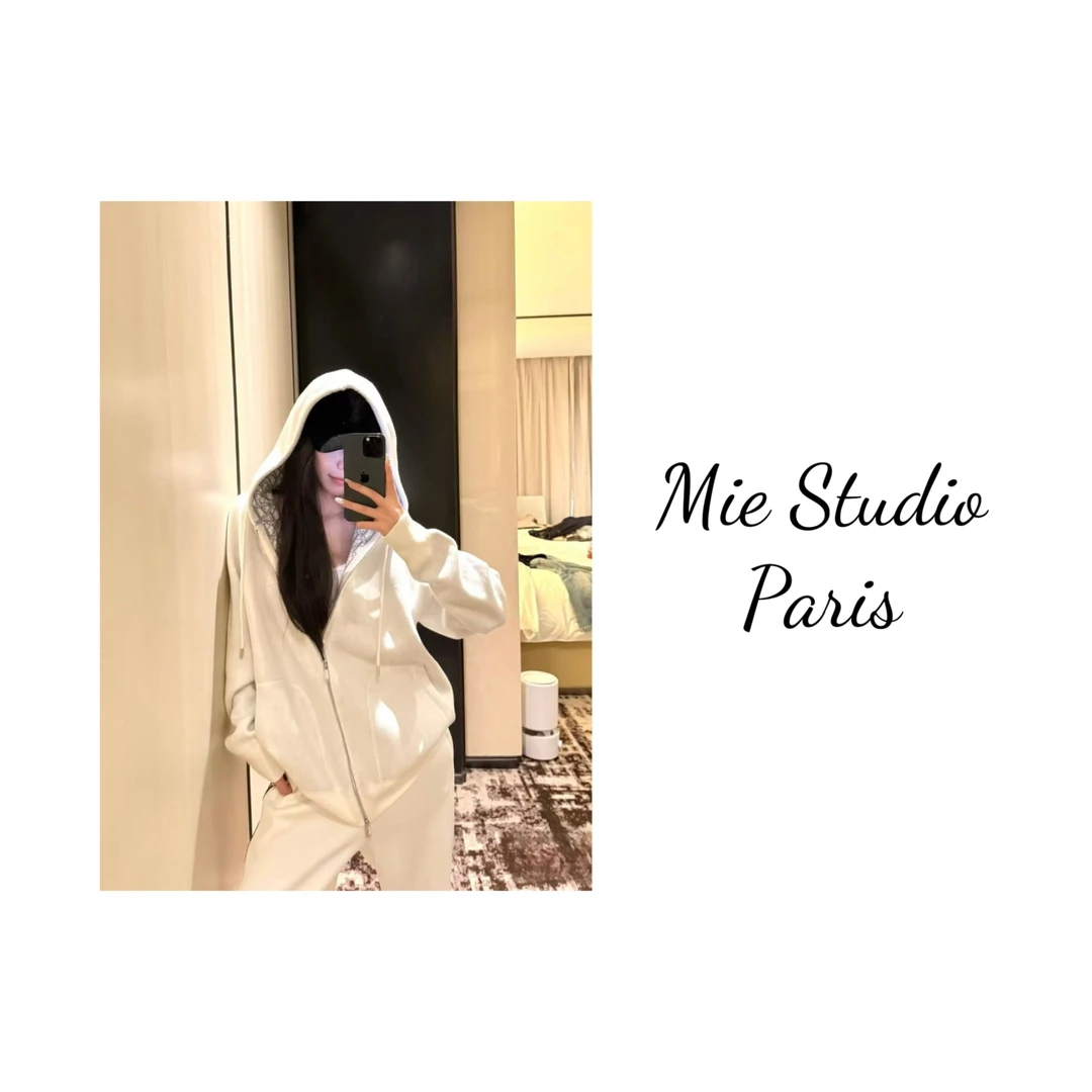 白色藏青两色重工针织毛衣帽衫男女同款