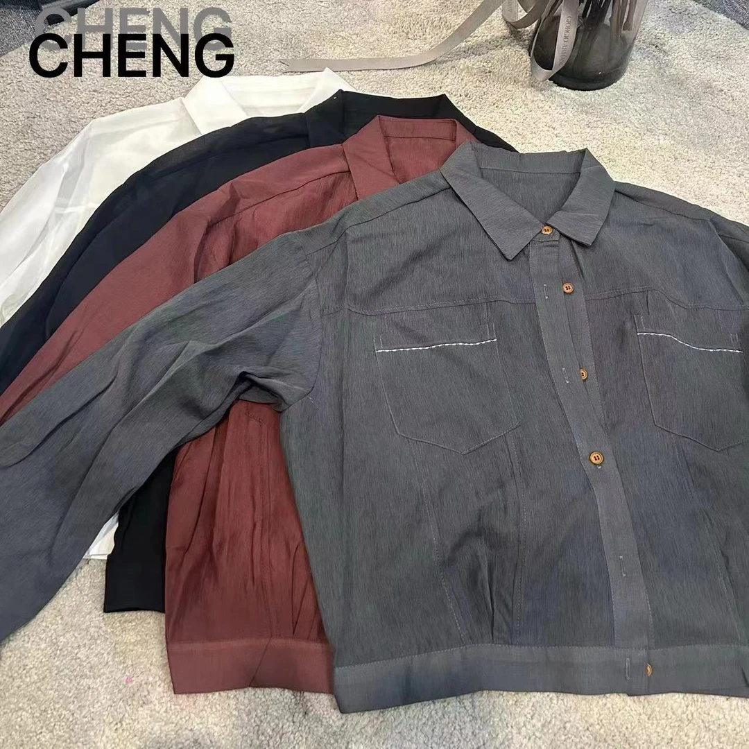 【YZ-J-衬衣-28255】2024新款慵懒宽松长袖透气空调衫轻薄衬衣