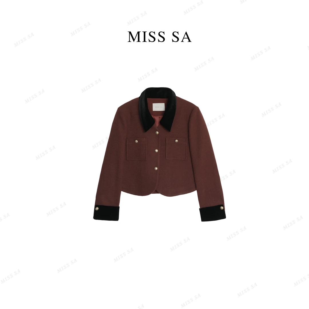 MISS SA 秋冬新款气质高端时尚撞色设计感百搭外套 24119885