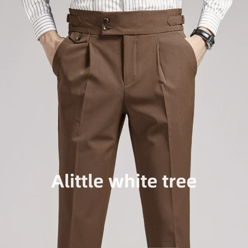 Alittle white tree断码清那不勒斯九分裤西裤男士英伦高级轻熟风