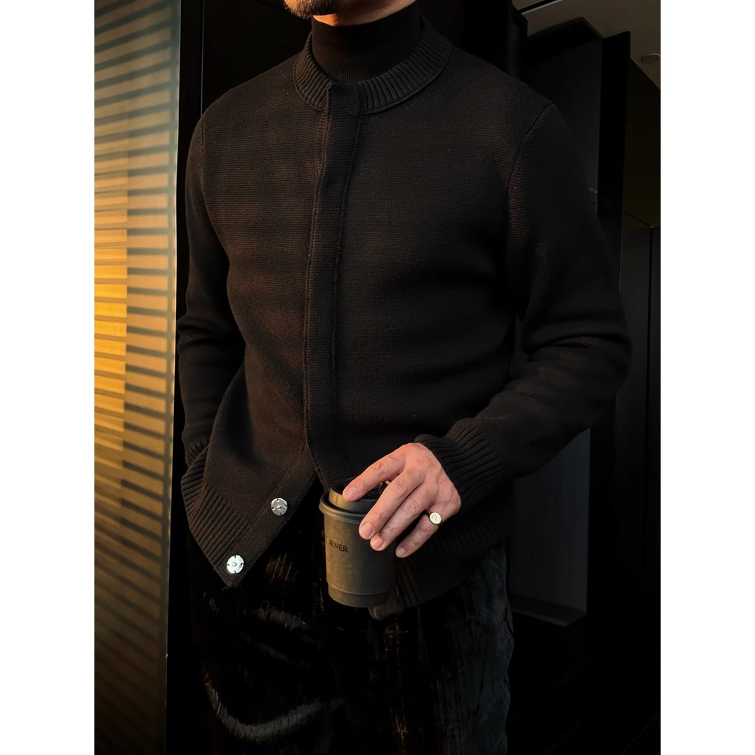 DRUNKCORNER 3209#新中式立领羊毛外套长袖百搭秋冬时尚