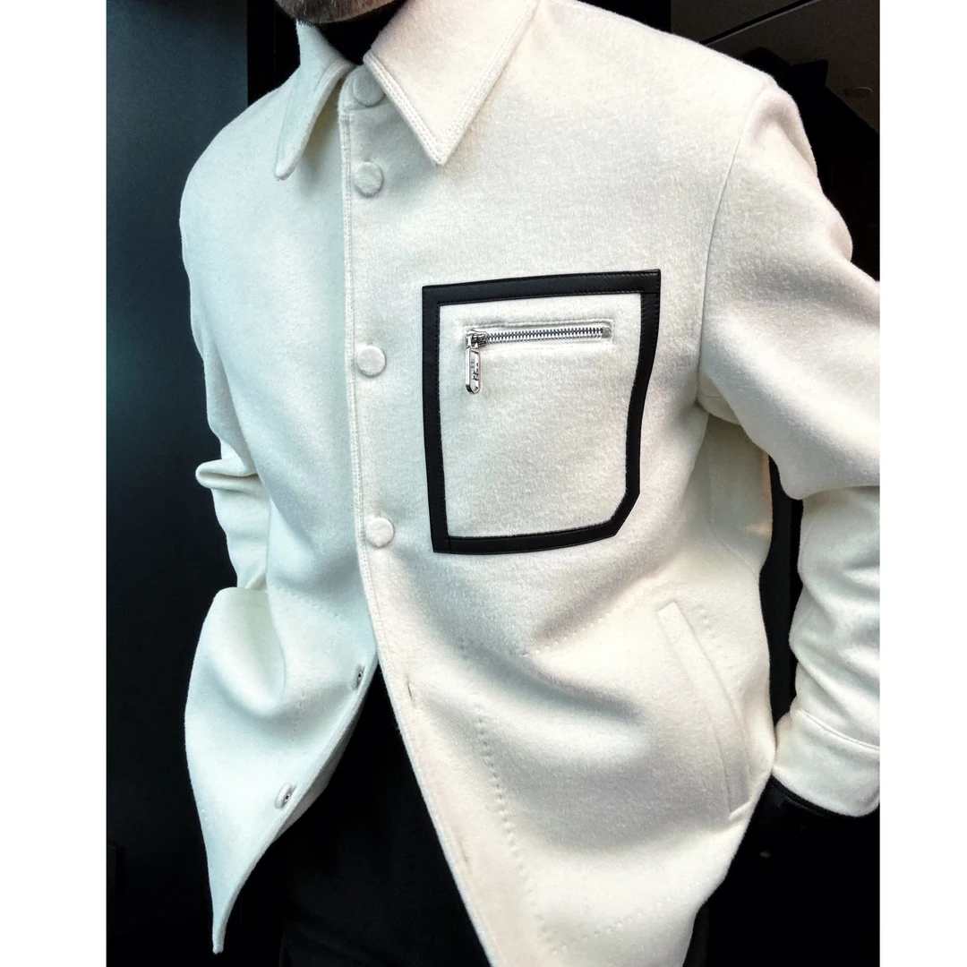 DRUNKCORNER｜黑标｜翻领单排扣阔版夹克（可拆卸鹅绒内胆）百搭时尚