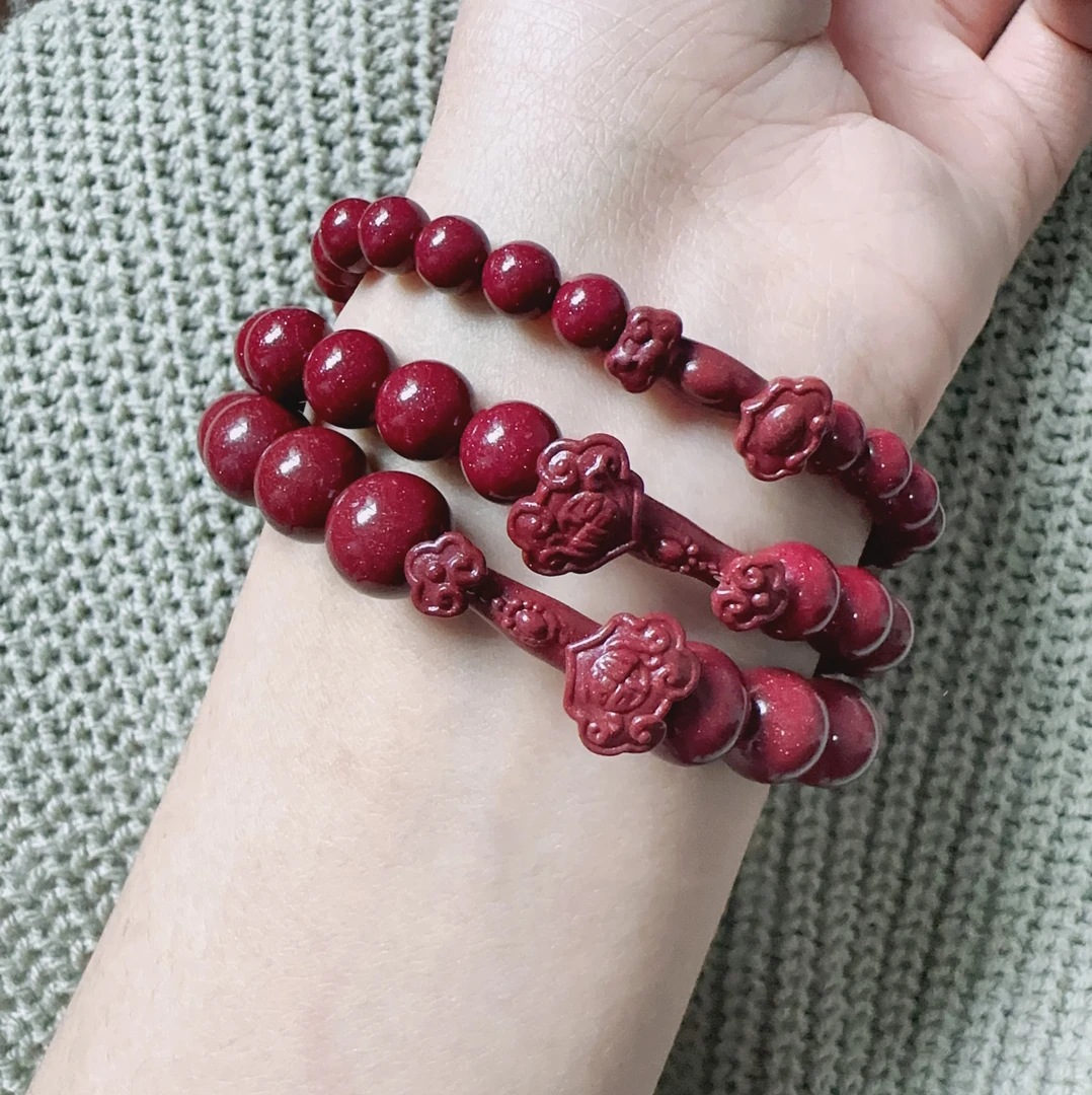 辰砂（处理）紫金砂如意手链【事事如意】