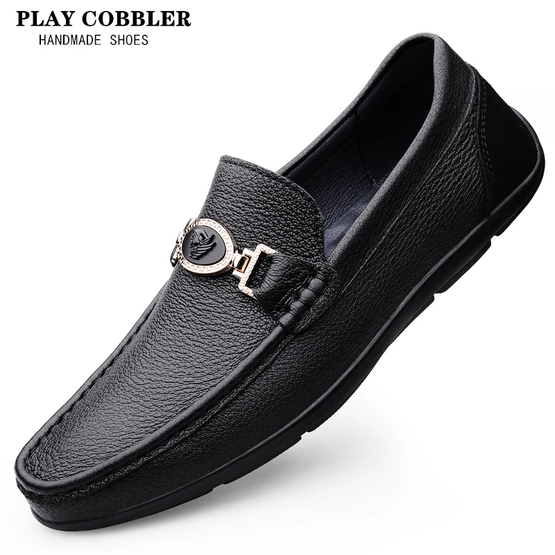【PLAY COBBLER】2024春季豆豆鞋男士时尚百搭透气真皮软底软面