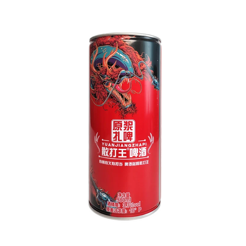 散打王啤酒国产原浆扎啤10°全麦啤酒马口铁罐装麦香浓郁980mL/罐