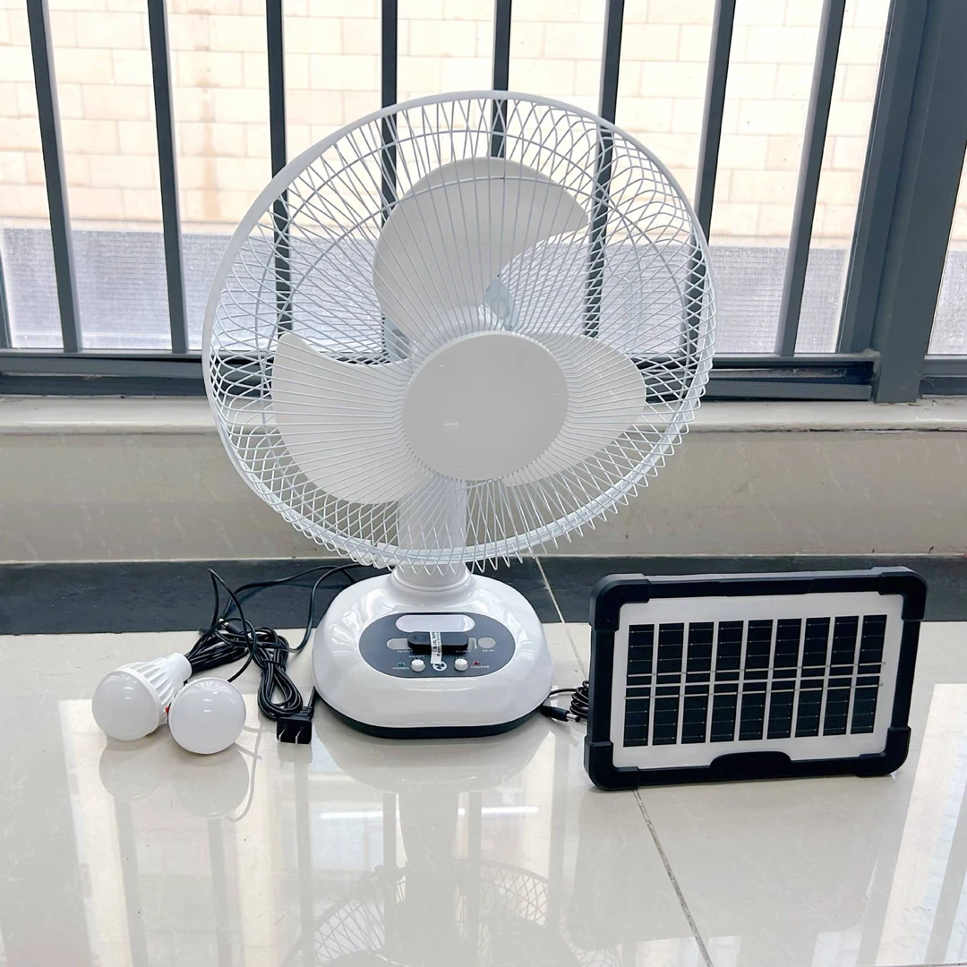 东南亚跨境爆款太阳能多功能台扇带夜灯支持 USB AC DC