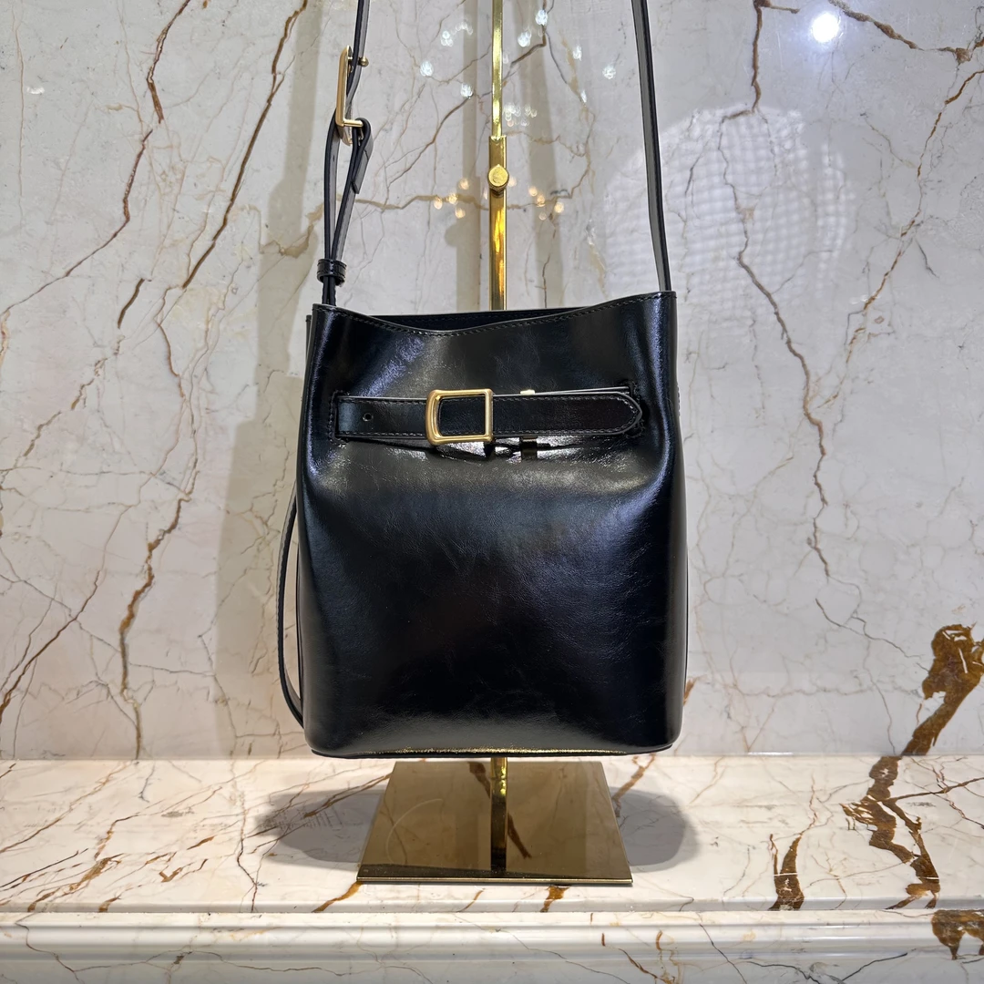 高级女士经典牛皮单肩女包百搭轻奢时尚高端斜挎包包3191S黑色