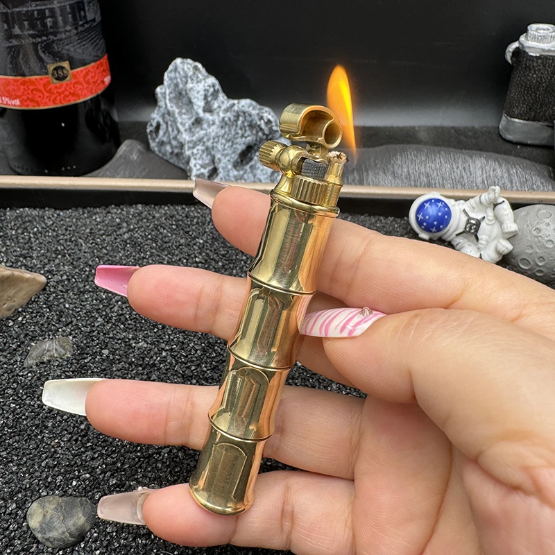 新款节节高煤油打火机黄铜材质抬臂复古砂轮小巧送男士礼品便携