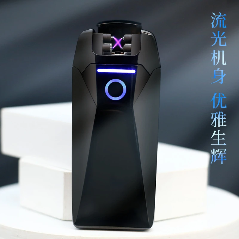 新款悬浮感应充电打火机触摸点火防风双电弧打火机男士高端礼品