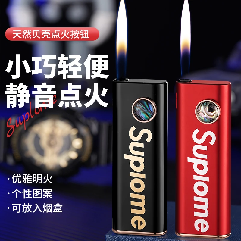 国潮猫眼80年代情怀打火机充气电池静音打火机轻便小巧网红便携