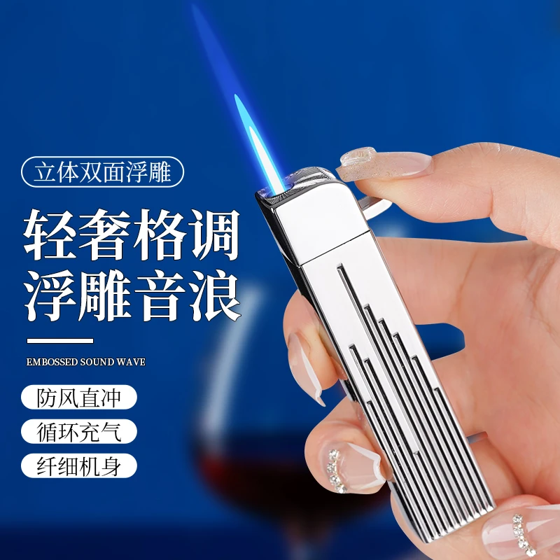 2023新款小长条防风打火机直冲小巧便携创意打火机迷你个性立体