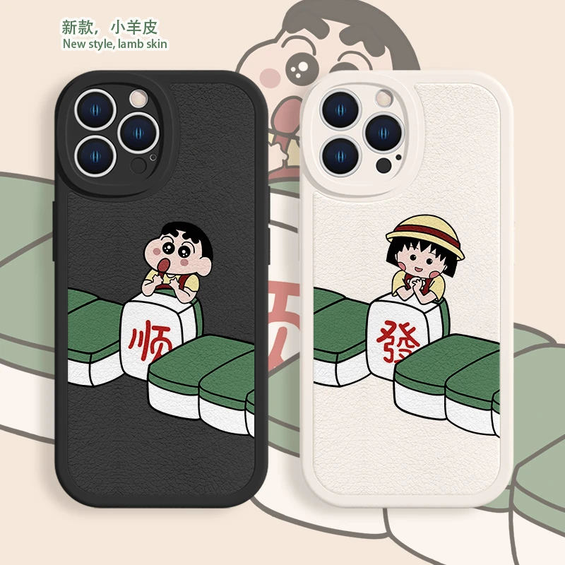 麻将小新适用IQOOU5手机保护壳iPhone苹果15/12Promax质感小米10/