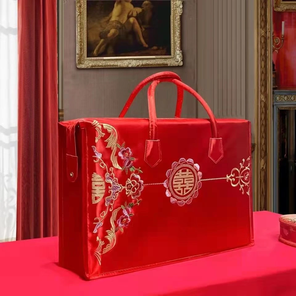 婚庆四件套包装牛津布高端结婚夏被礼品袋四件套家纺手提袋
