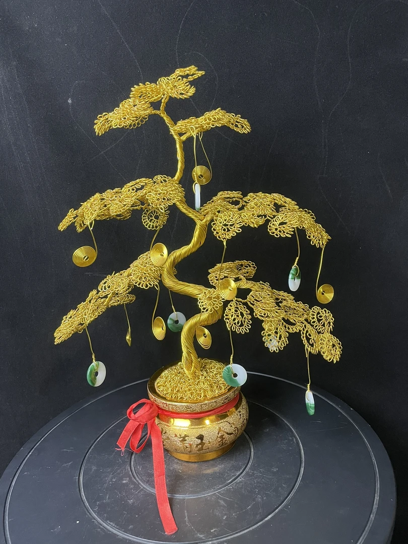 金玉满堂发财树 高度35宽30纯手工制作