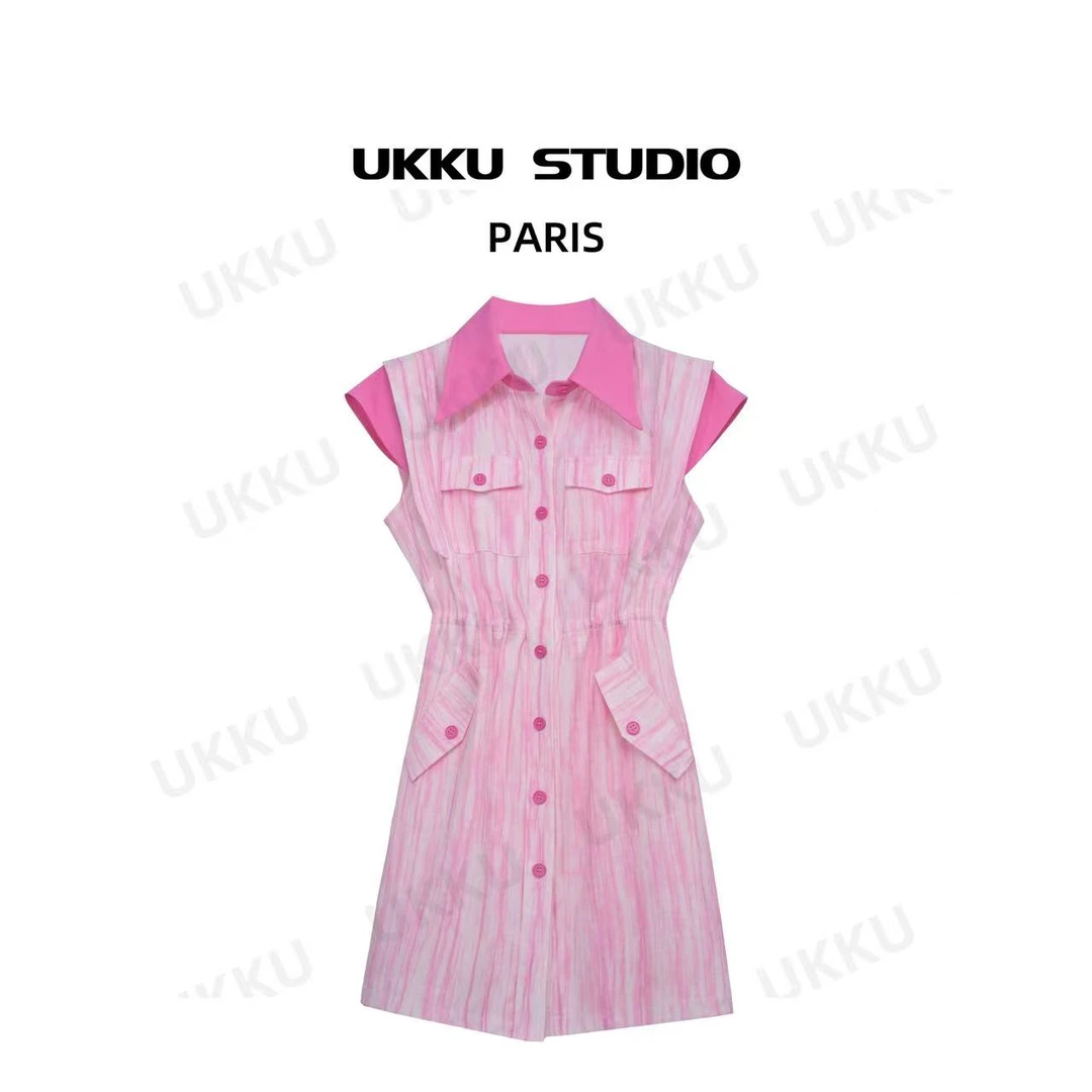 UKKU STUDIO气质时尚百搭夏季潮流设计师显瘦女装连衣裙812336