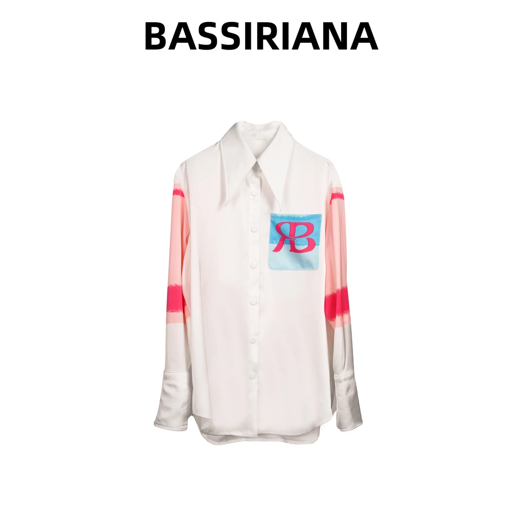 【BASSIRIANA】法式高端缎面衬衫小众洋气时尚设计感上衣女210583