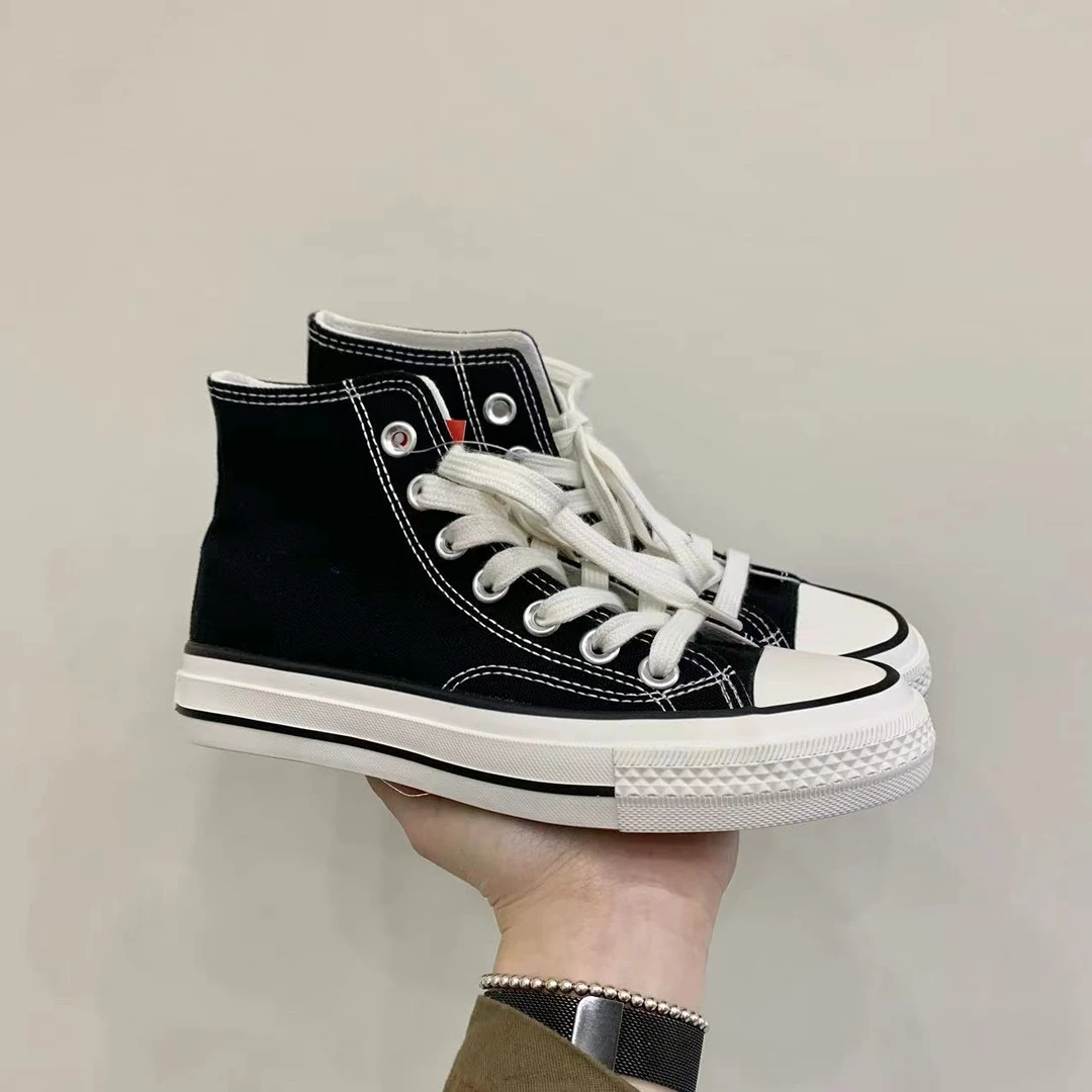 【黑色高帮 韩版基础百搭】经典休闲时尚潮流高帮帆布鞋9120