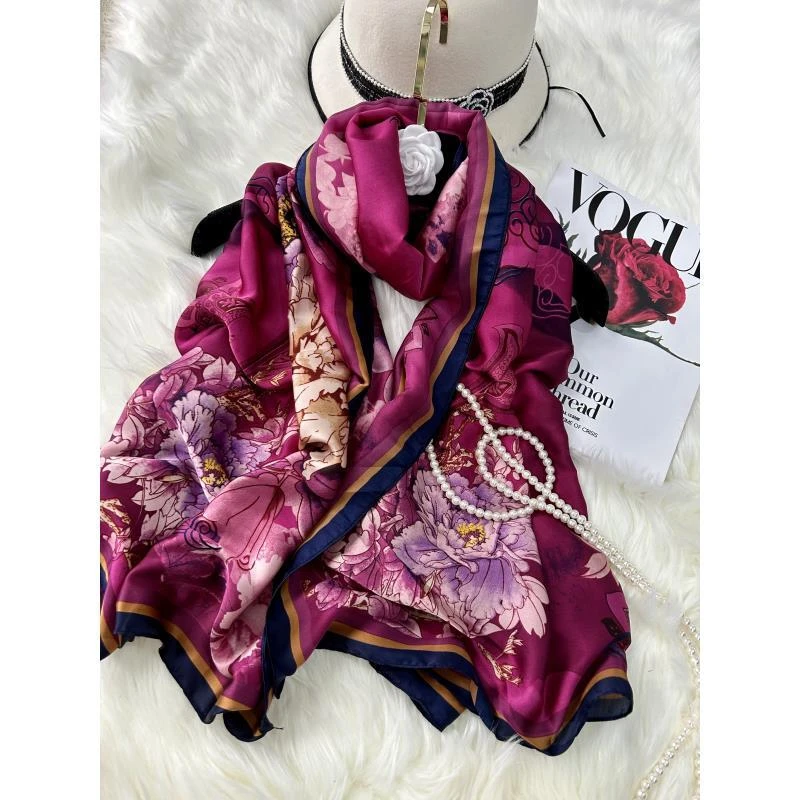 1-245【紫美人】 丽景段85X180左右丝巾长巾