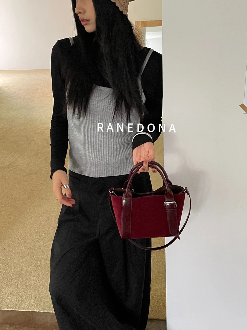 安可拉红 2024新款磨砂皮手提包82333-1