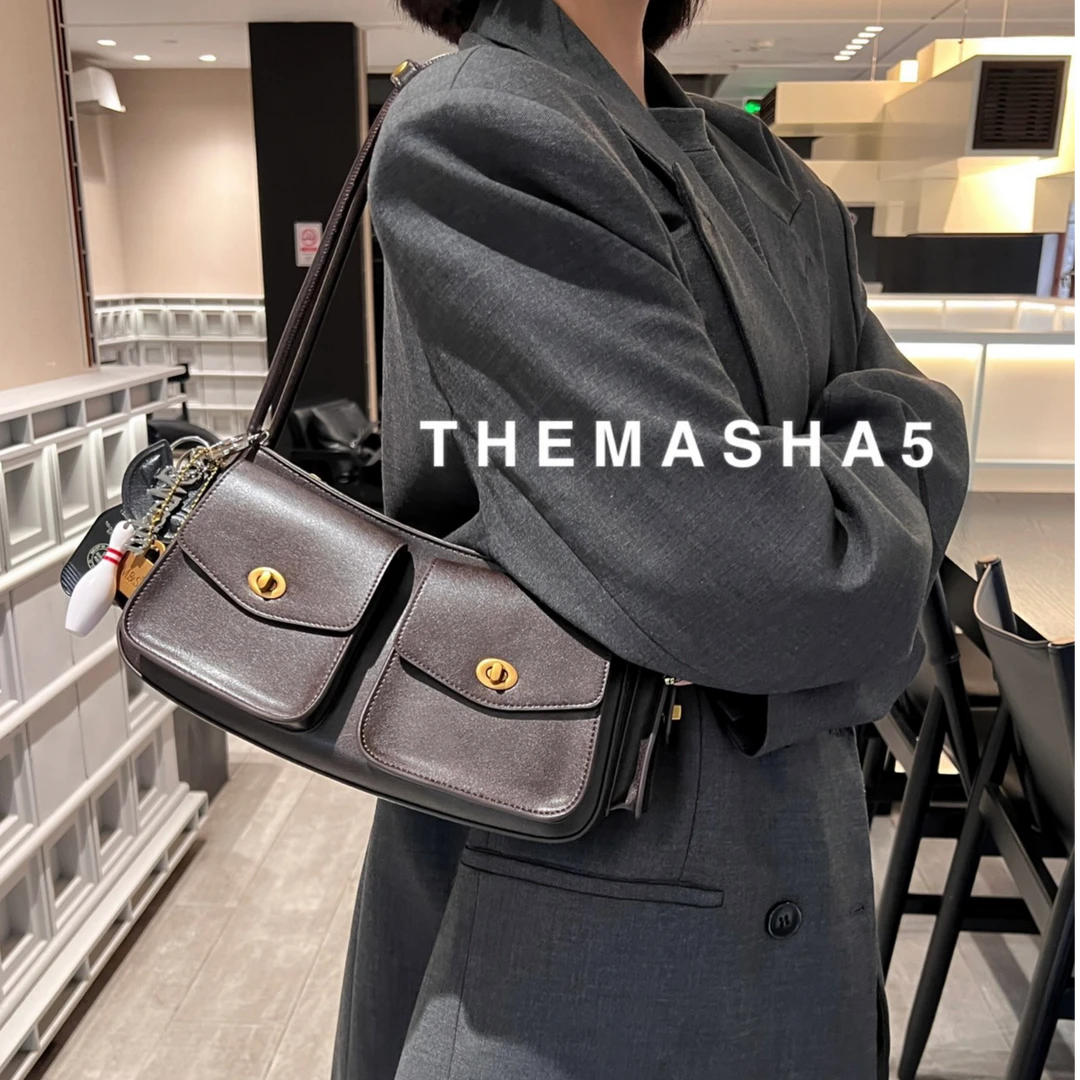 2024韩系时尚多隔层机车通勤百搭单肩包71269