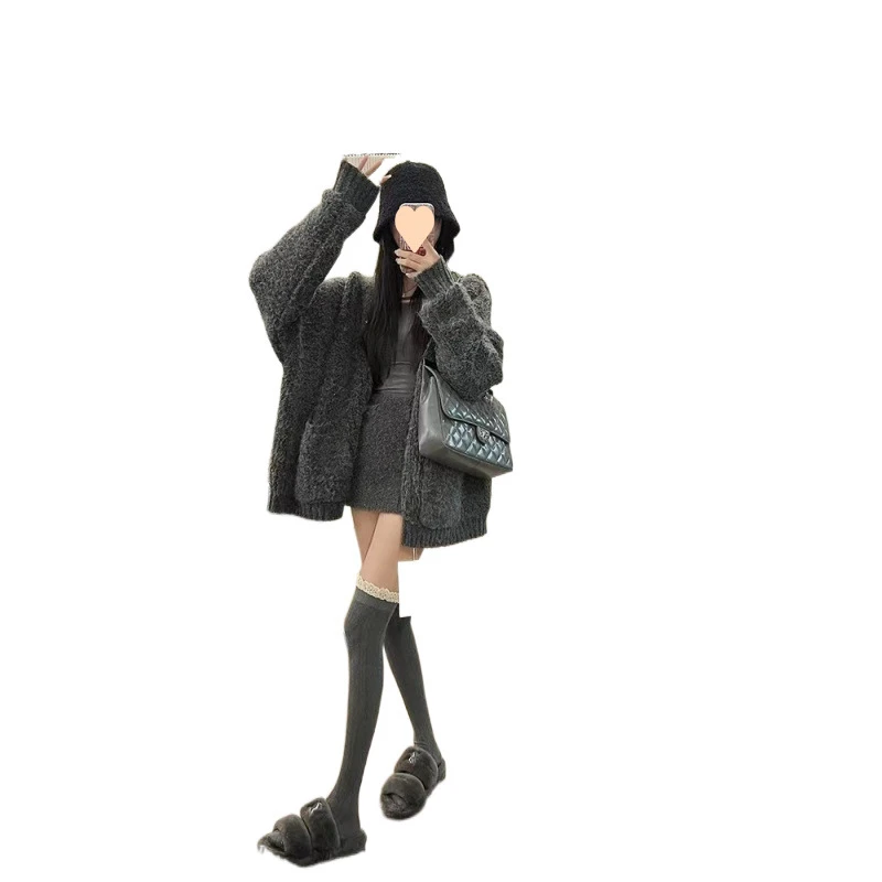 上衣呢子毛呢小香风秋冬女黑灰色流名媛