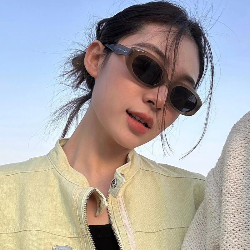 复古gm透灰色墨镜女高级感小框小脸旅游拍照韩系太阳眼镜2023新款
