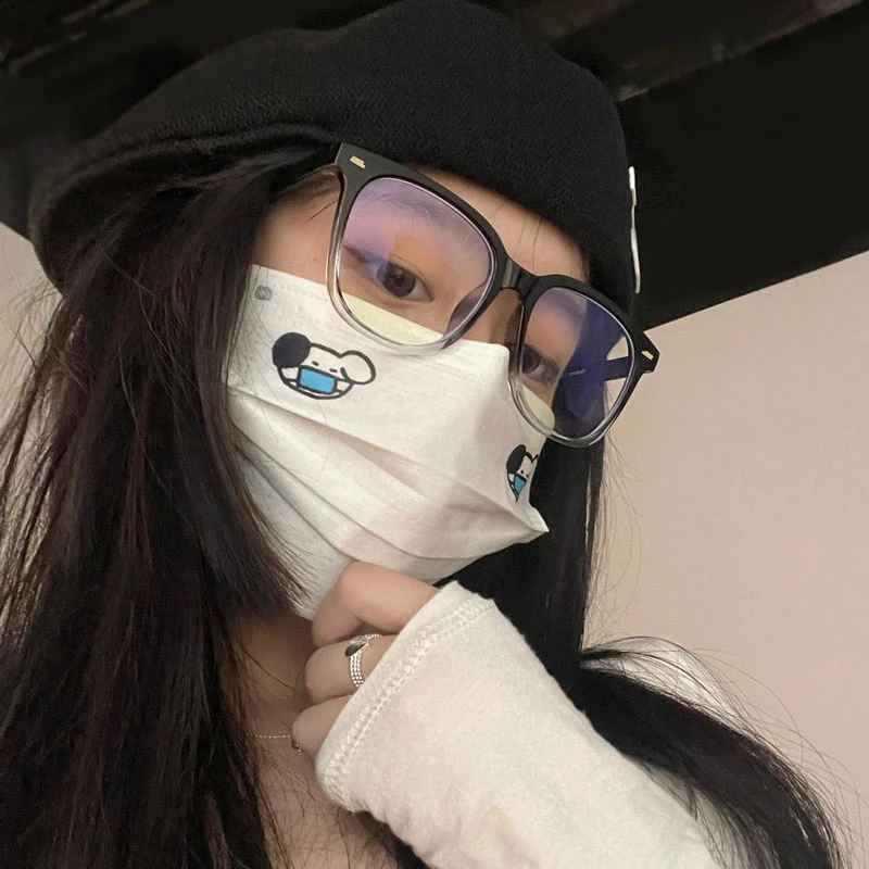 网红大框渐变黑框近视眼镜女款透明眼睛镜框素颜神器圆脸大脸显瘦